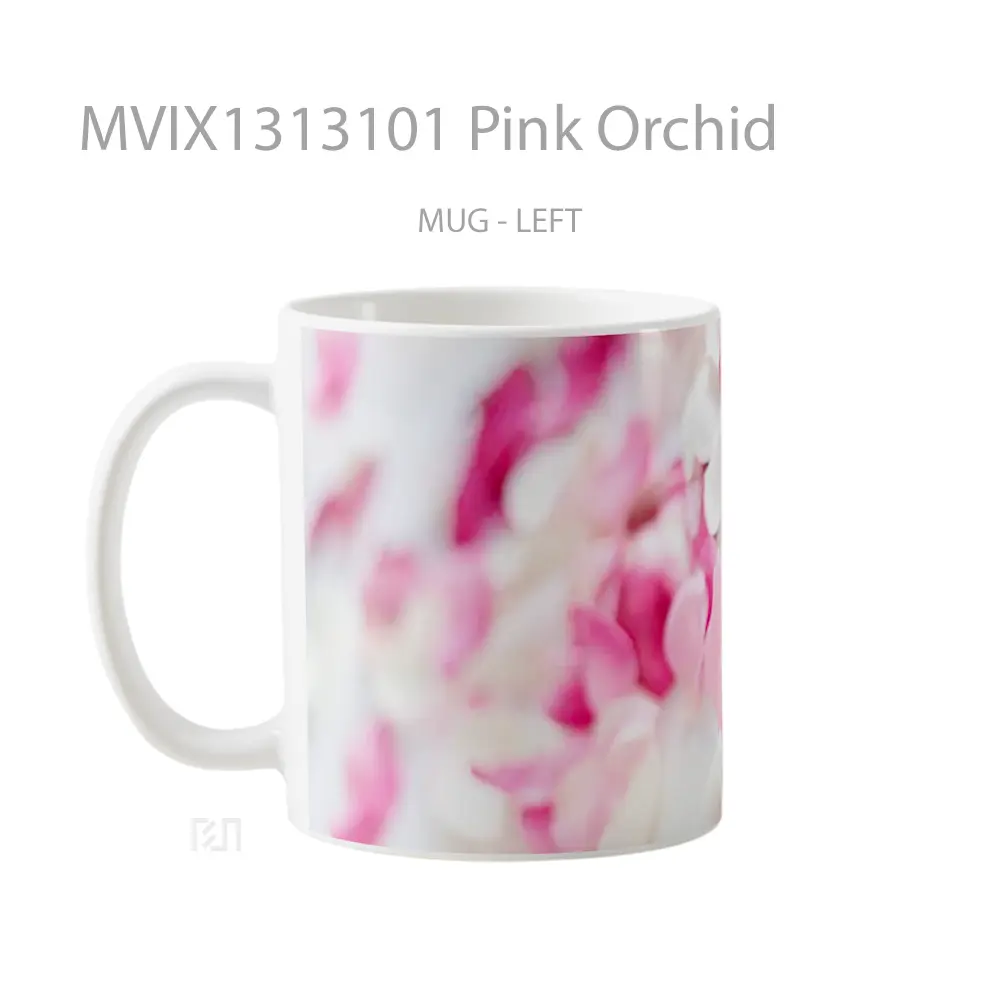 Mug Pink Orchid Gelas Keramik Unik - All-side / Desain