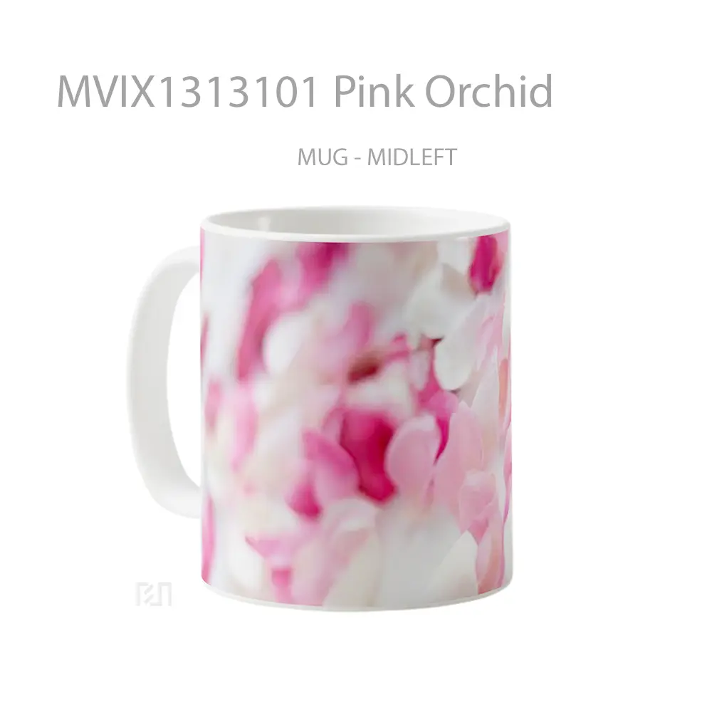 Mug Pink Orchid Gelas Keramik Unik - All-side / Desain