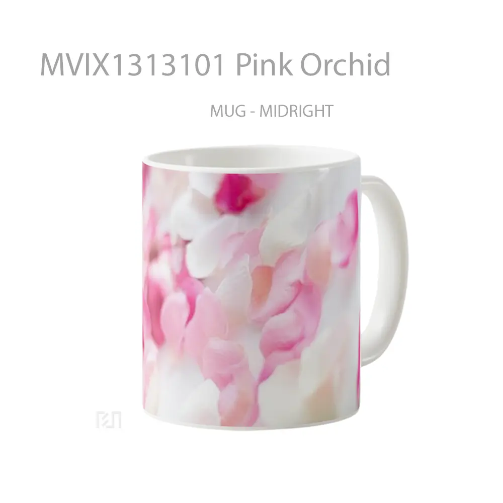 Mug Pink Orchid Gelas Keramik Unik - All-side / Desain