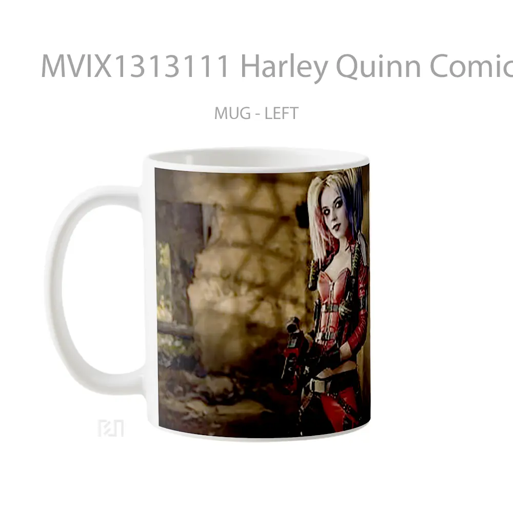Mug Harley Quinn Comic Cosplay Gelas Keramik Unik - All-side / Desain