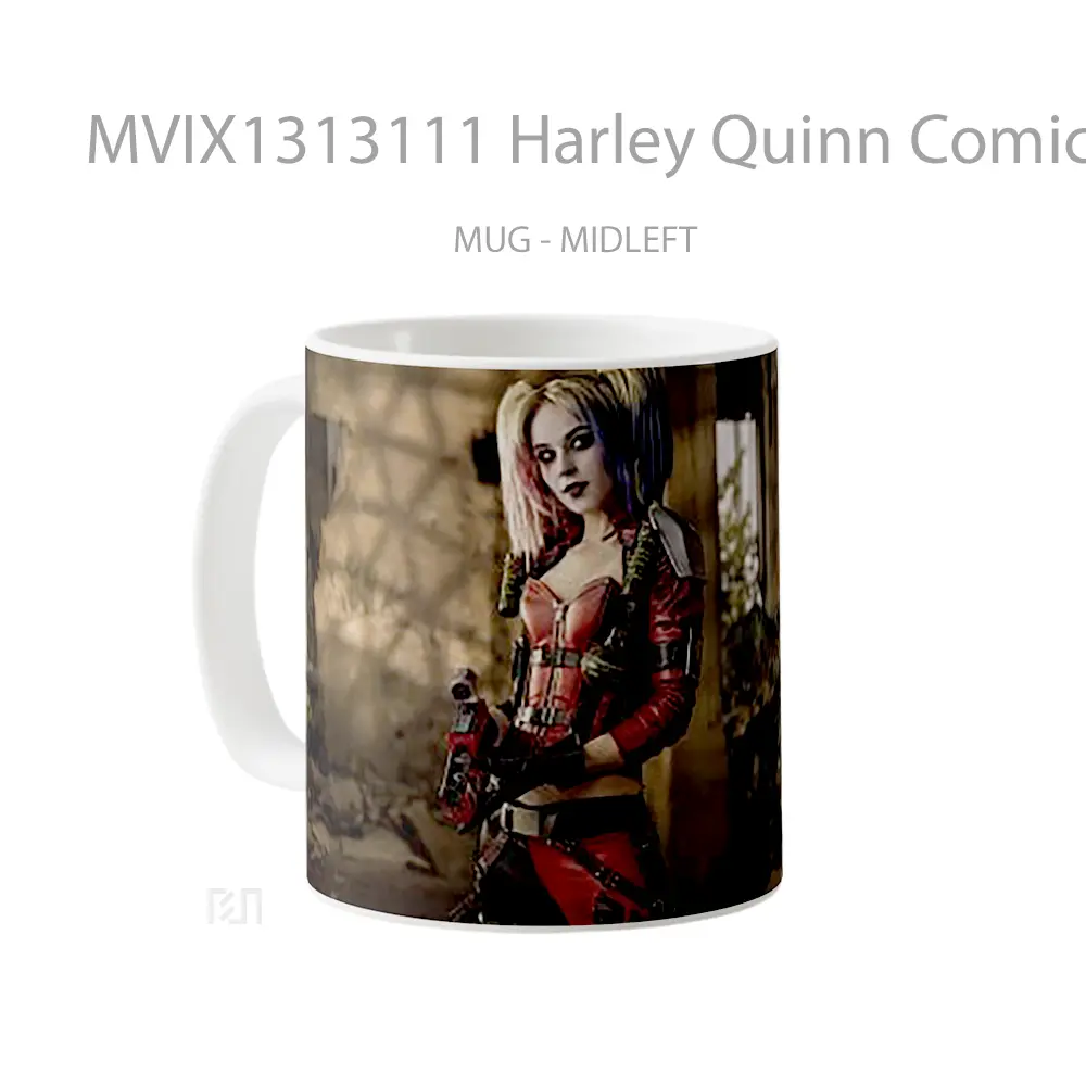 Mug Harley Quinn Comic Cosplay Gelas Keramik Unik - All-side / Desain