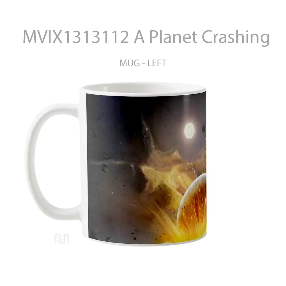 Mug A Planet Crashing Gelas Astronomi - All-side / Desain