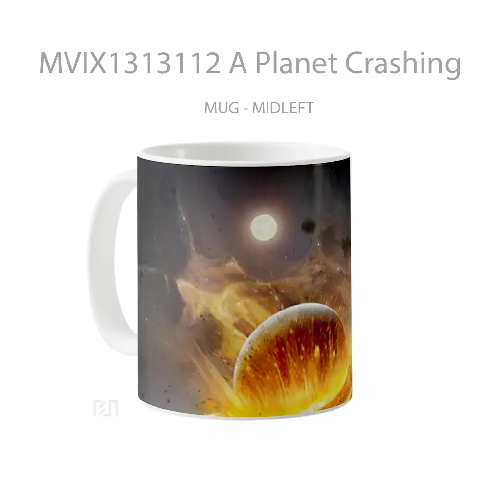 Mug A Planet Crashing Gelas Astronomi - All-side / Desain