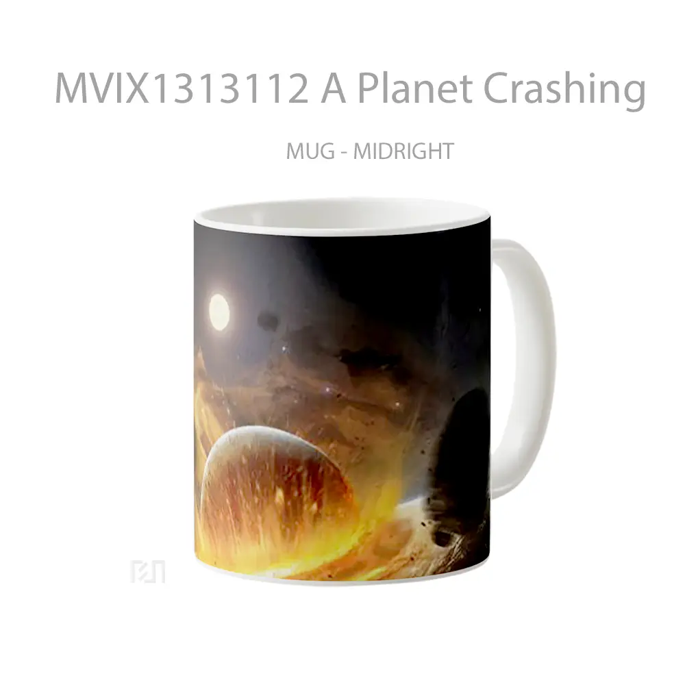 Mug A Planet Crashing Gelas Astronomi - All-side / Desain