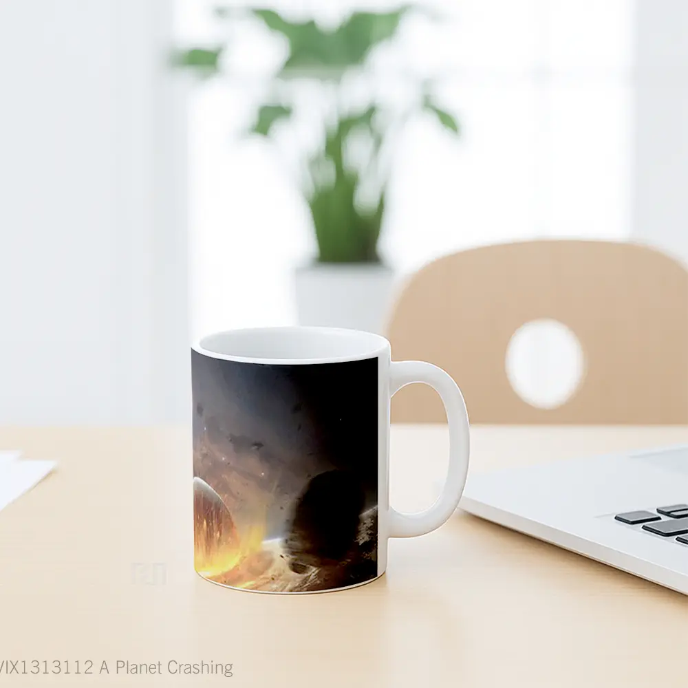 Mug A Planet Crashing Gelas Astronomi - All-side / Desain