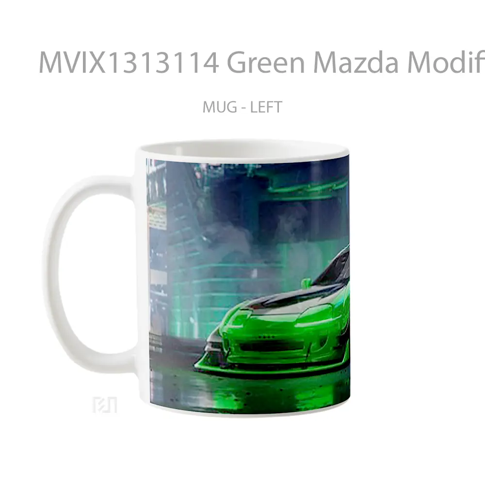 Mug Green Mazda Modified Cangkir Mobil - All-side / Desain
