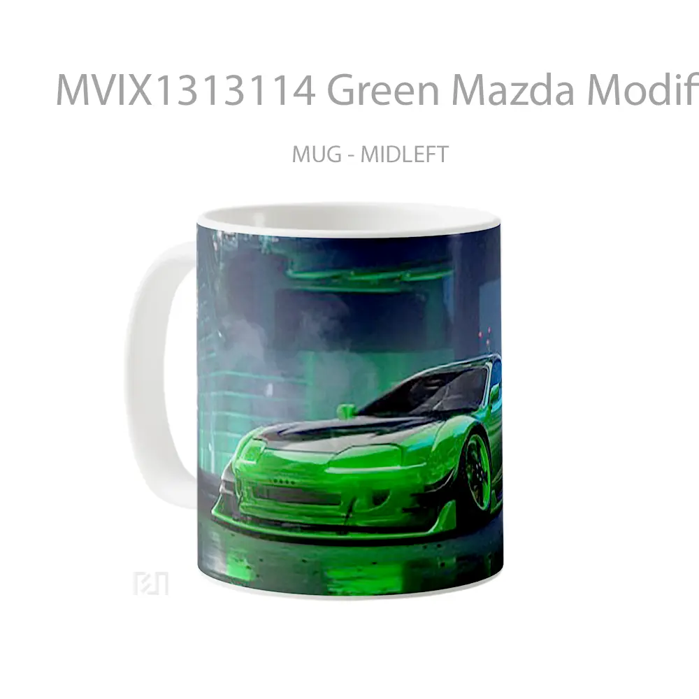 Mug Green Mazda Modified Cangkir Mobil - All-side / Desain