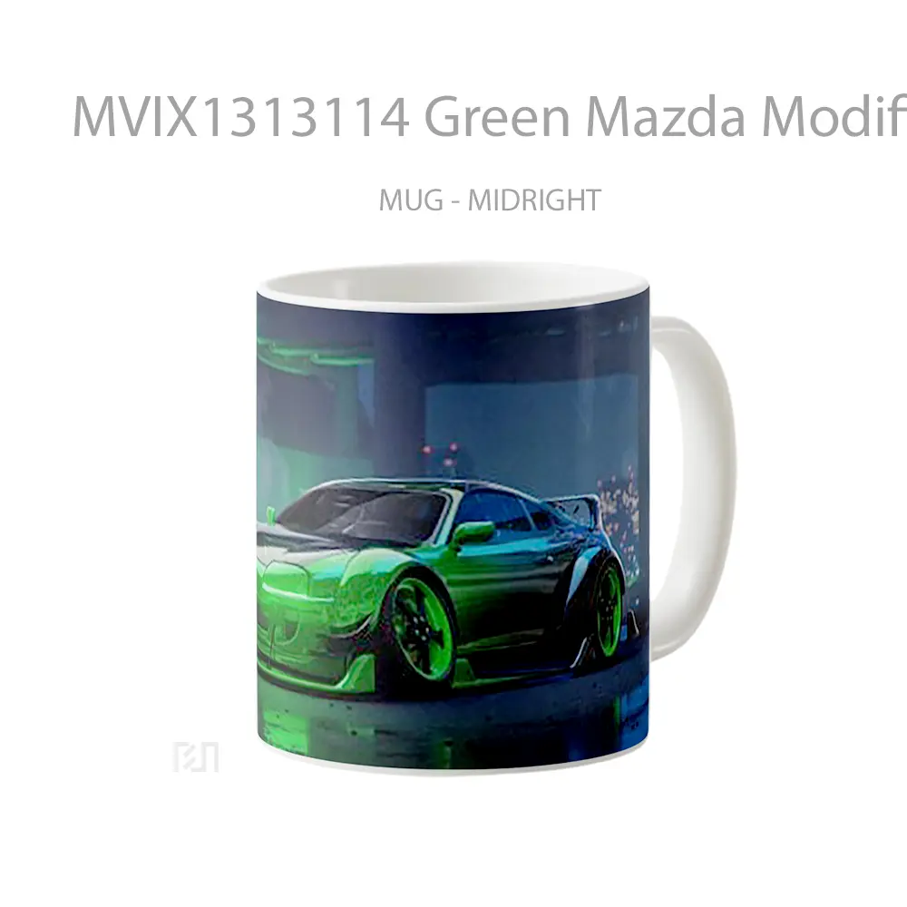 Mug Green Mazda Modified Cangkir Mobil - All-side / Desain