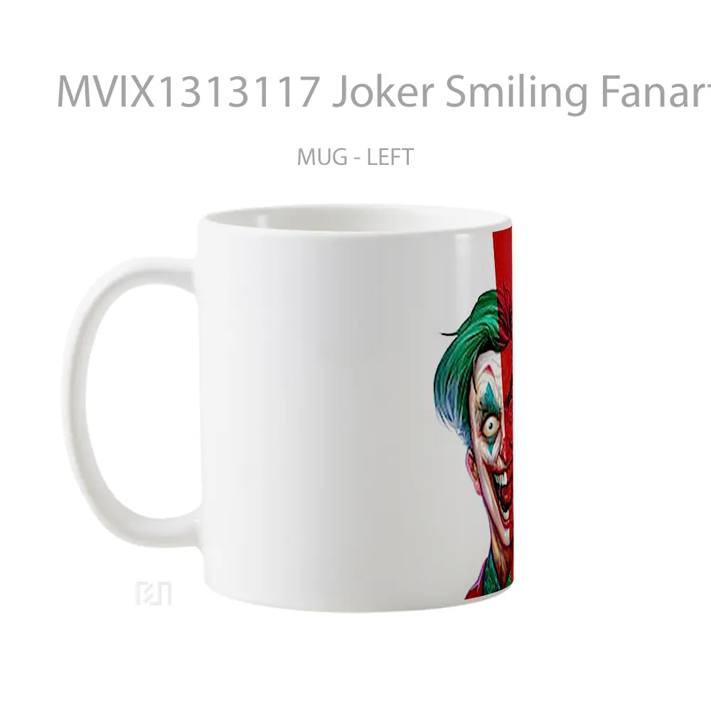 Mug Joker Smiling Fanart Gelas Superhero - All-side / Desain