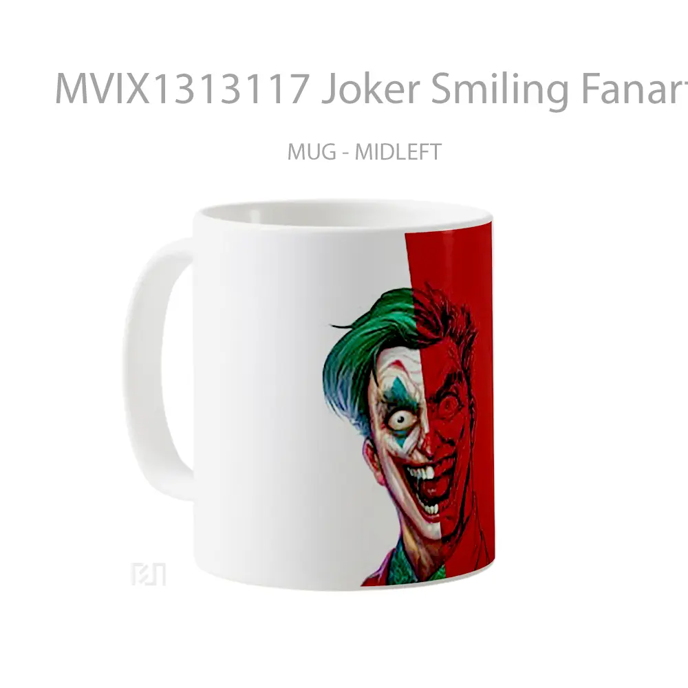 Mug Joker Smiling Fanart Gelas Superhero - All-side / Desain