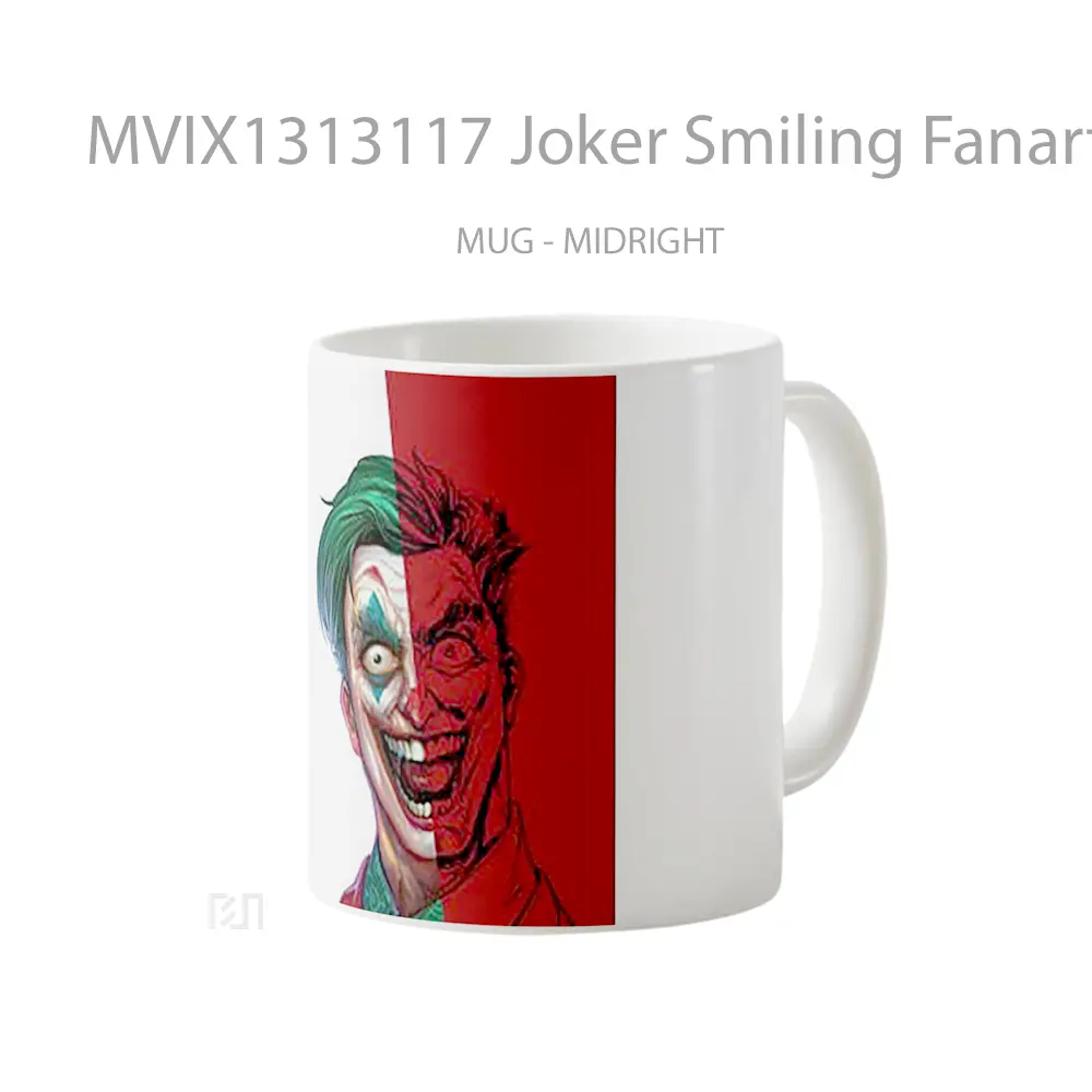 Mug Joker Smiling Fanart Gelas Superhero - All-side / Desain