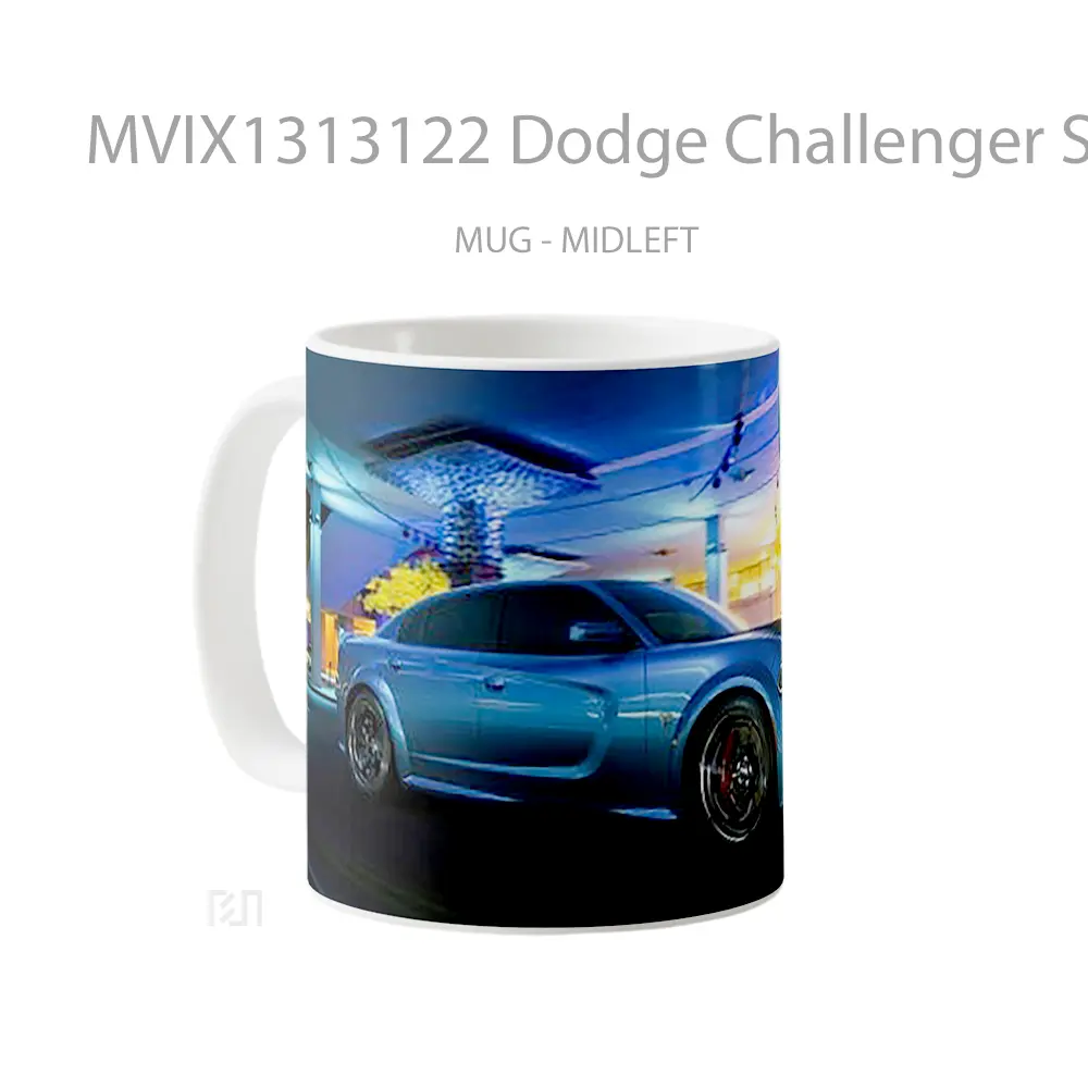 Mug Dodge Challenger Srt Hellcat City Night Gelas Keramik Unik - All-side / Desain