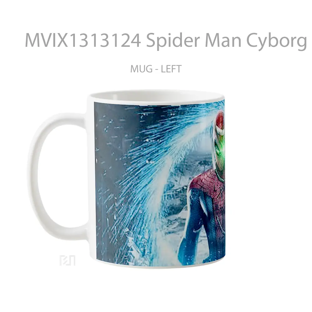 Mug Spider Man Cyborg Gelas Superhero - All-side / Desain
