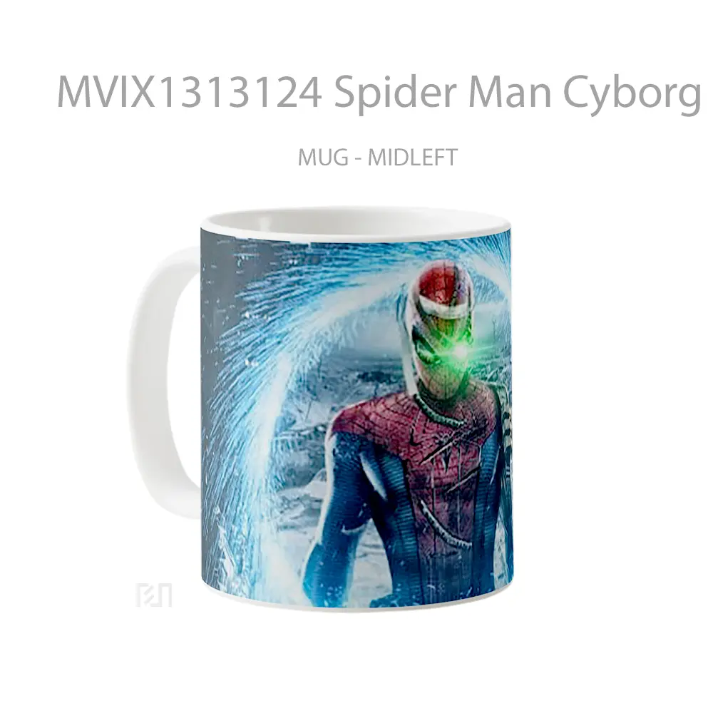 Mug Spider Man Cyborg Gelas Superhero - All-side / Desain