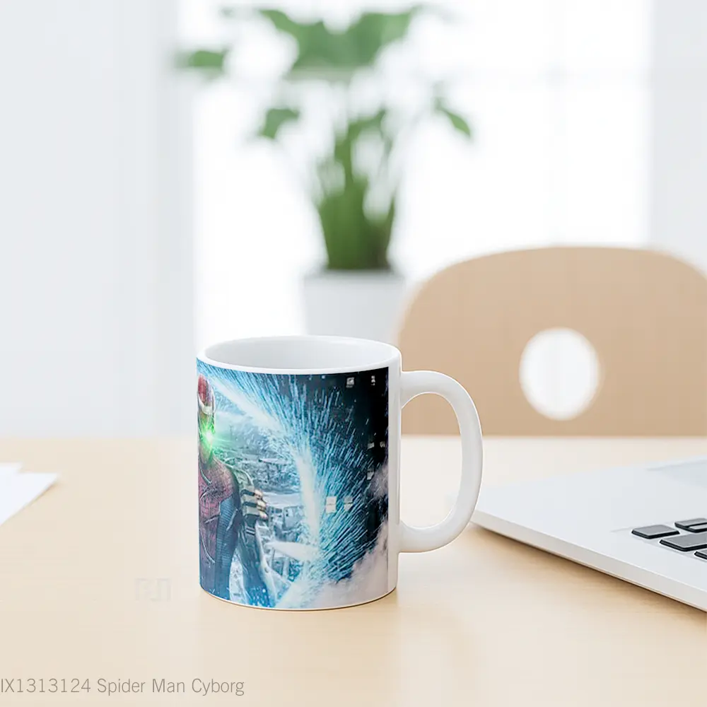 Mug Spider Man Cyborg Gelas Superhero - All-side / Desain