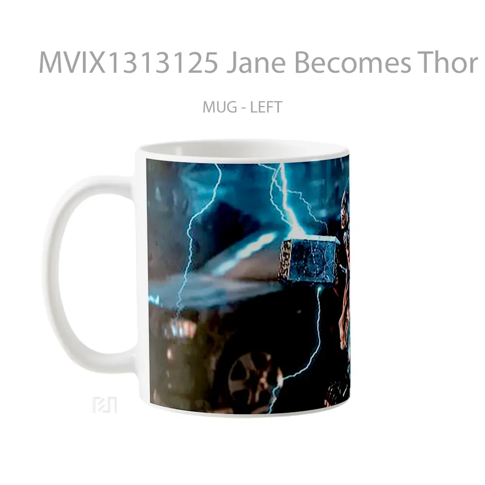 Mug Jane Becomes Thor Gelas Superhero - All-side / Desain