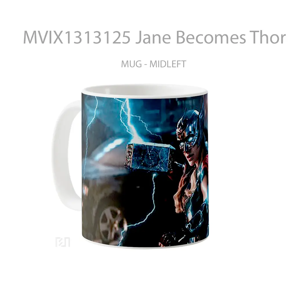 Mug Jane Becomes Thor Gelas Superhero - All-side / Desain
