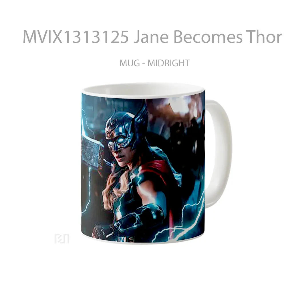 Mug Jane Becomes Thor Gelas Superhero - All-side / Desain
