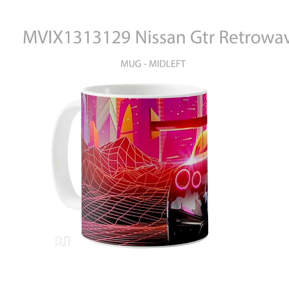 Mug Nissan Gtr Retrowave Cangkir Mobil - All-side / Desain