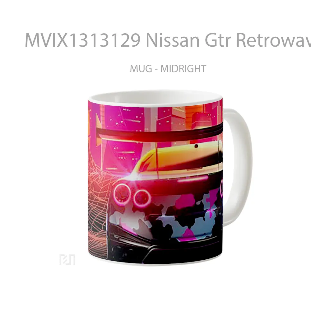Mug Nissan Gtr Retrowave Cangkir Mobil - All-side / Desain