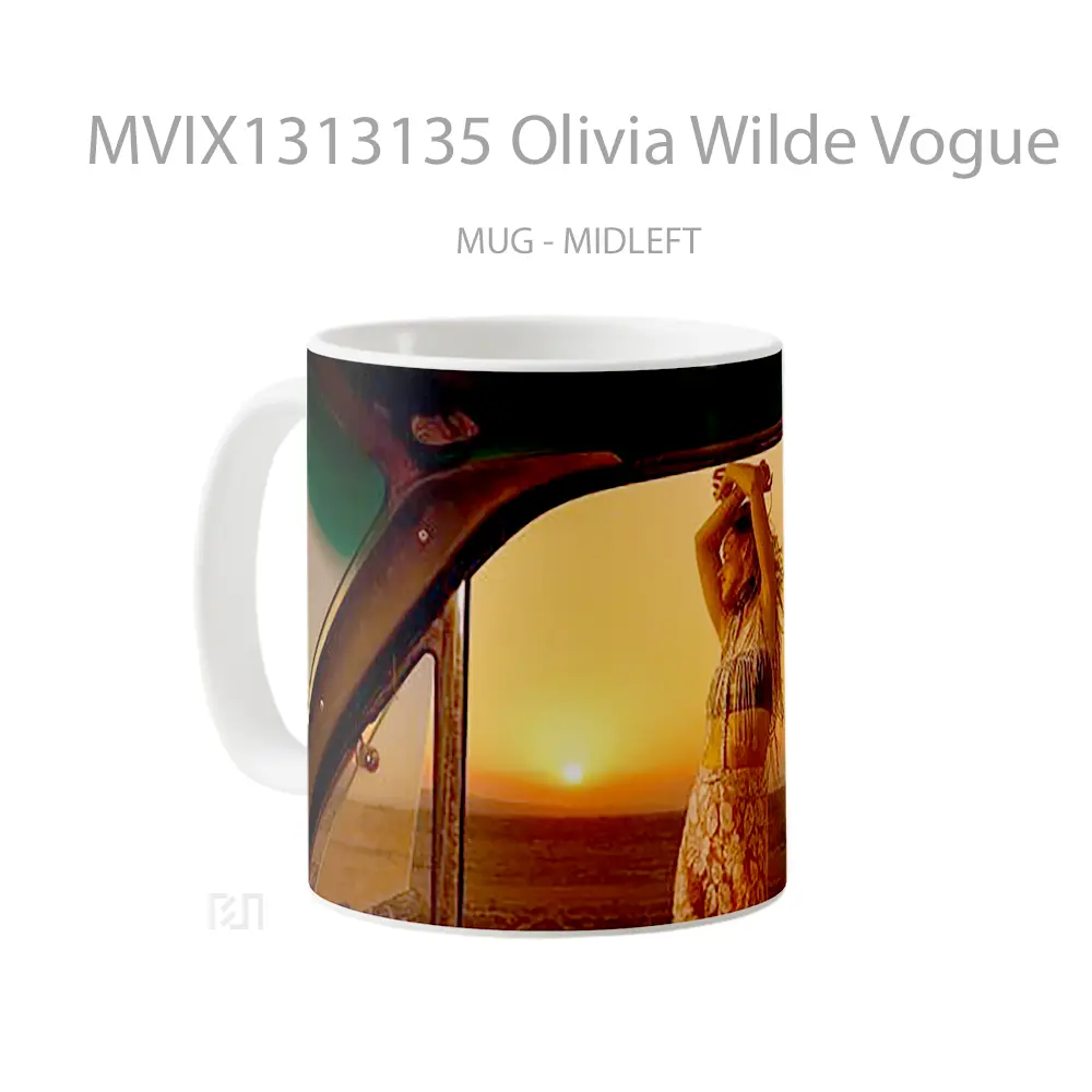 Mug Olivia Wilde Vogue Gelas Selebriti - All-side / Desain