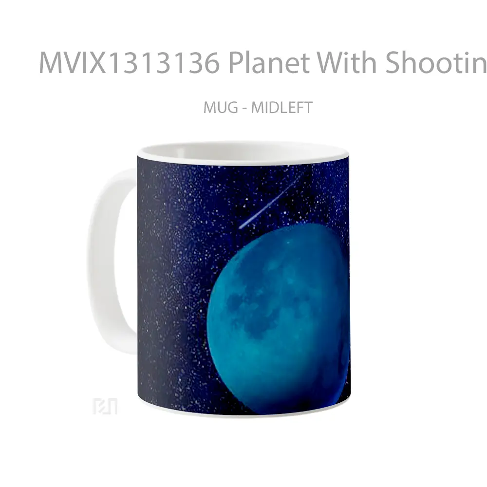 Mug Planet With Shooting Star Gelas Astronomi - All-side / Desain