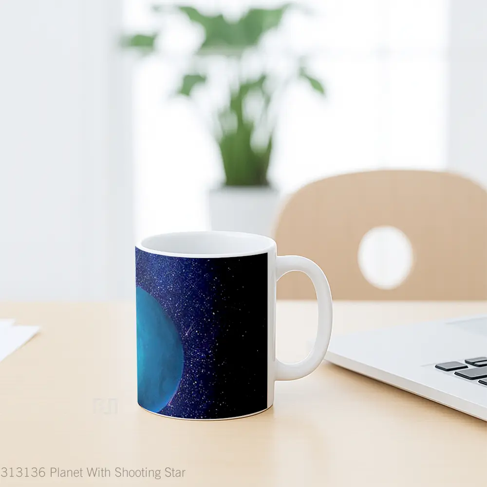 Mug Planet With Shooting Star Gelas Astronomi - All-side / Desain