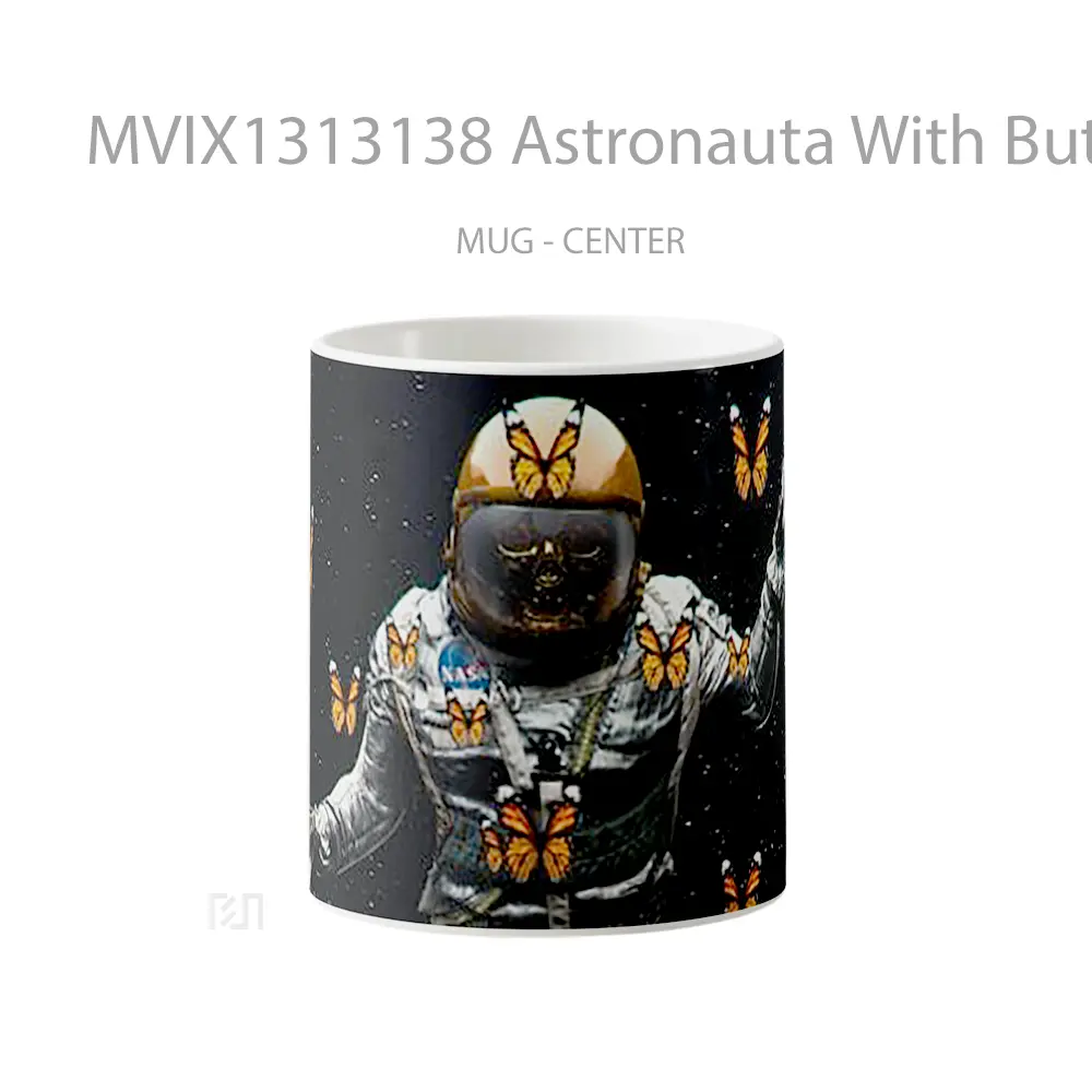 Mug Astronauta With Butterflies Gelas Hewan Lucu