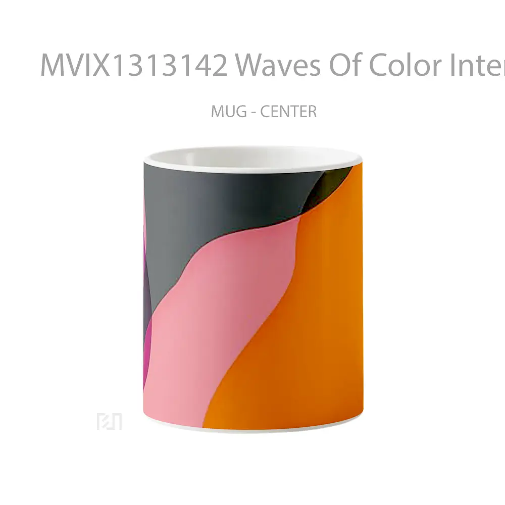 Mug Waves Of Color Intertwined Gelas Keramik Unik