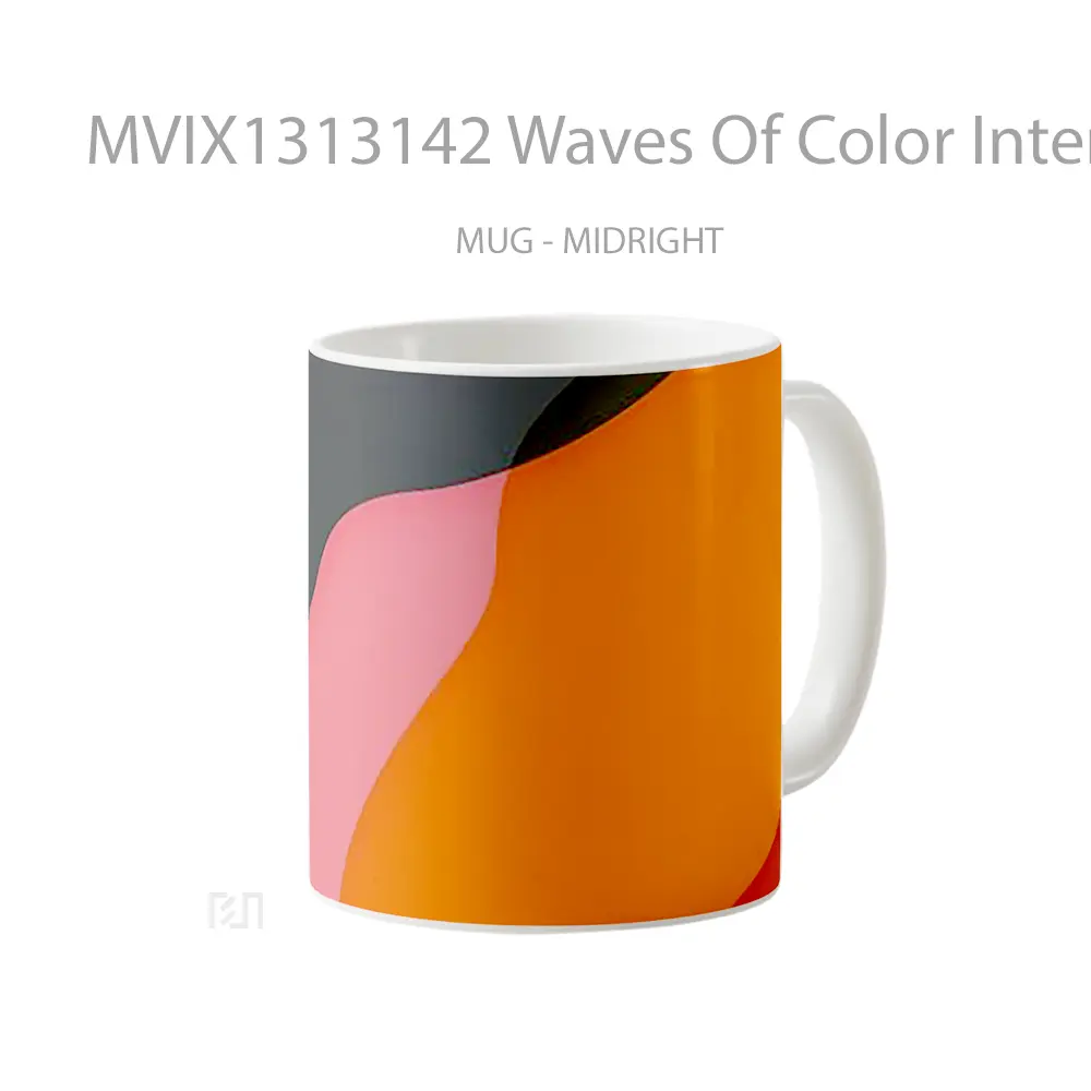 Mug Waves Of Color Intertwined Gelas Keramik Unik - All-side / Desain