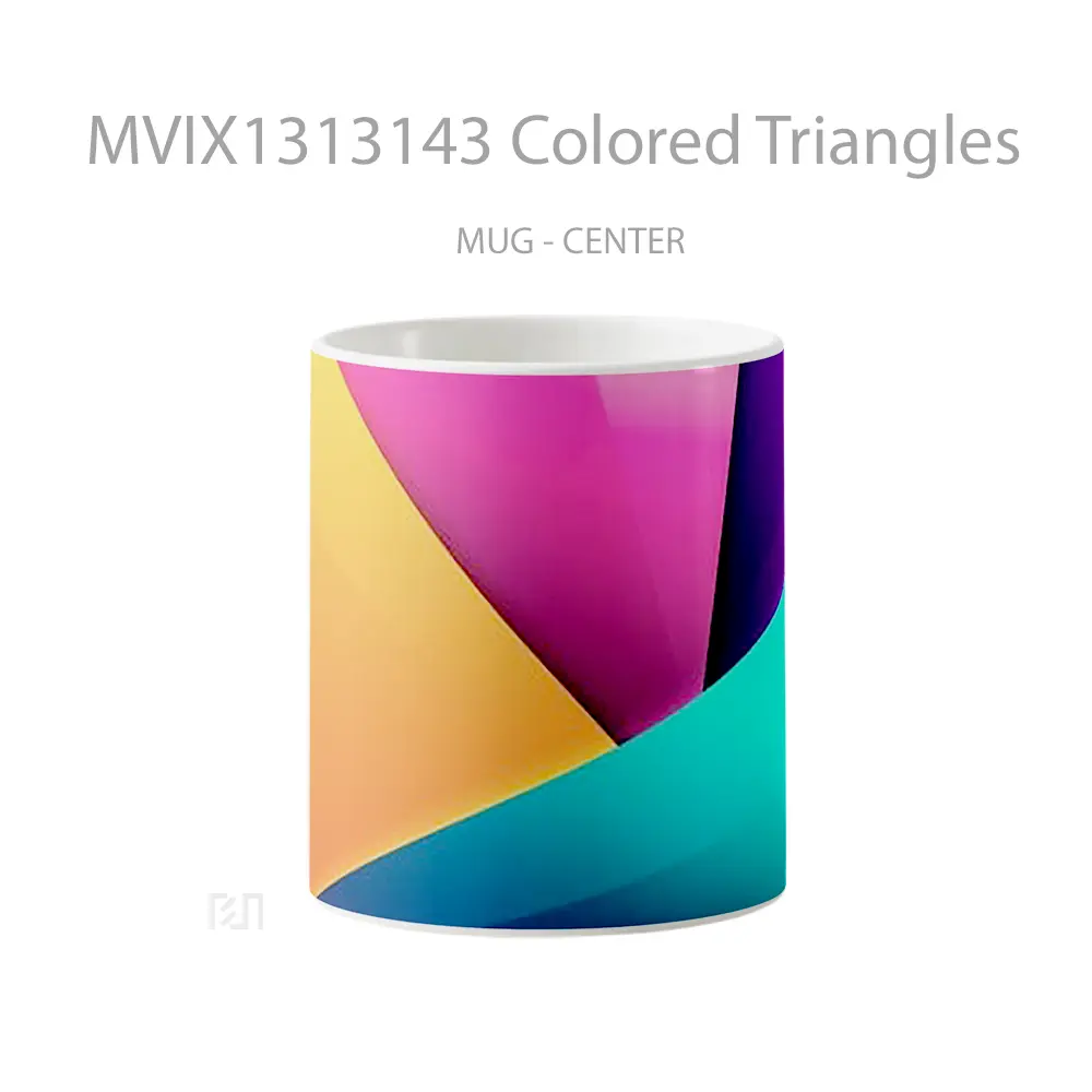 Mug Colored Triangles Gelas Keramik Unik