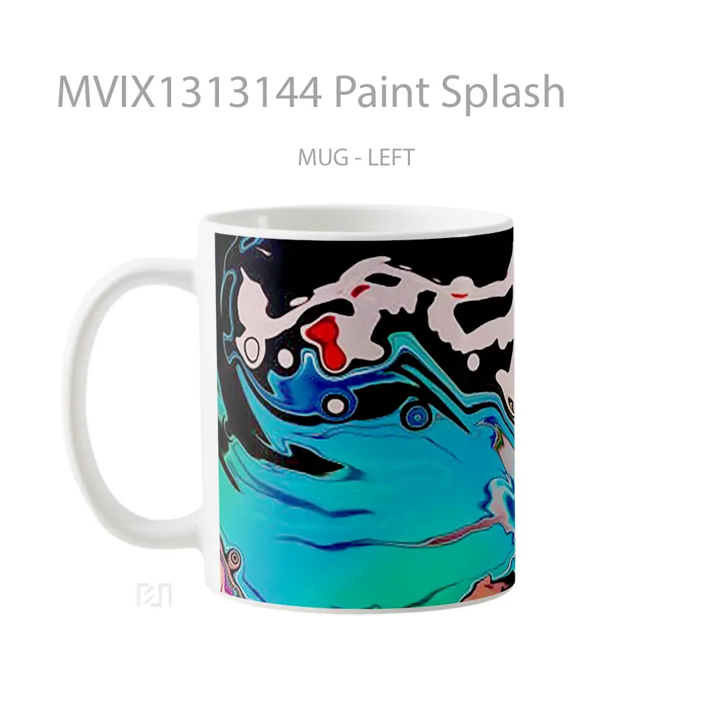 Mug Paint Splash Gelas Keramik Unik - All-side / Desain