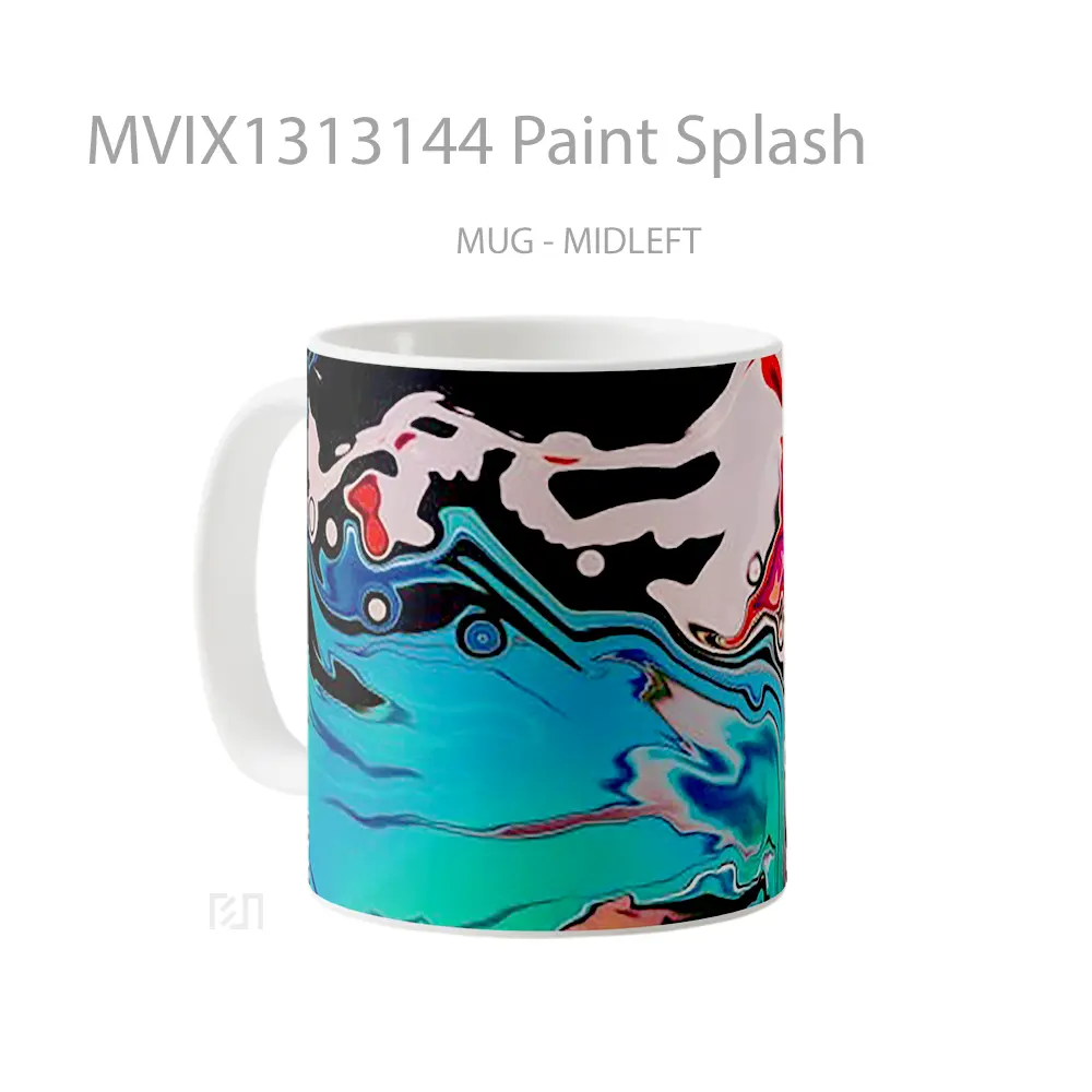 Mug Paint Splash Gelas Keramik Unik - All-side / Desain