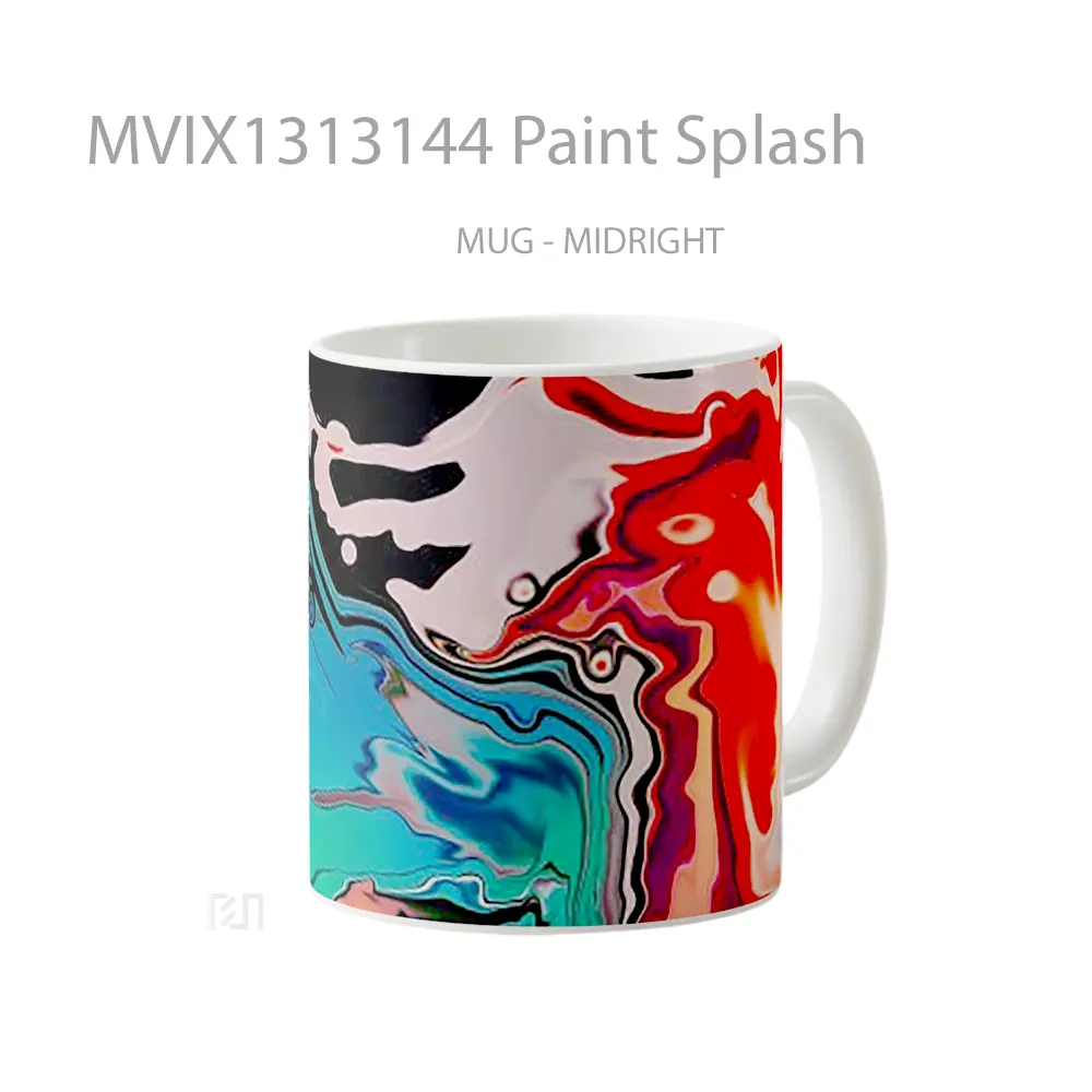 Mug Paint Splash Gelas Keramik Unik - All-side / Desain