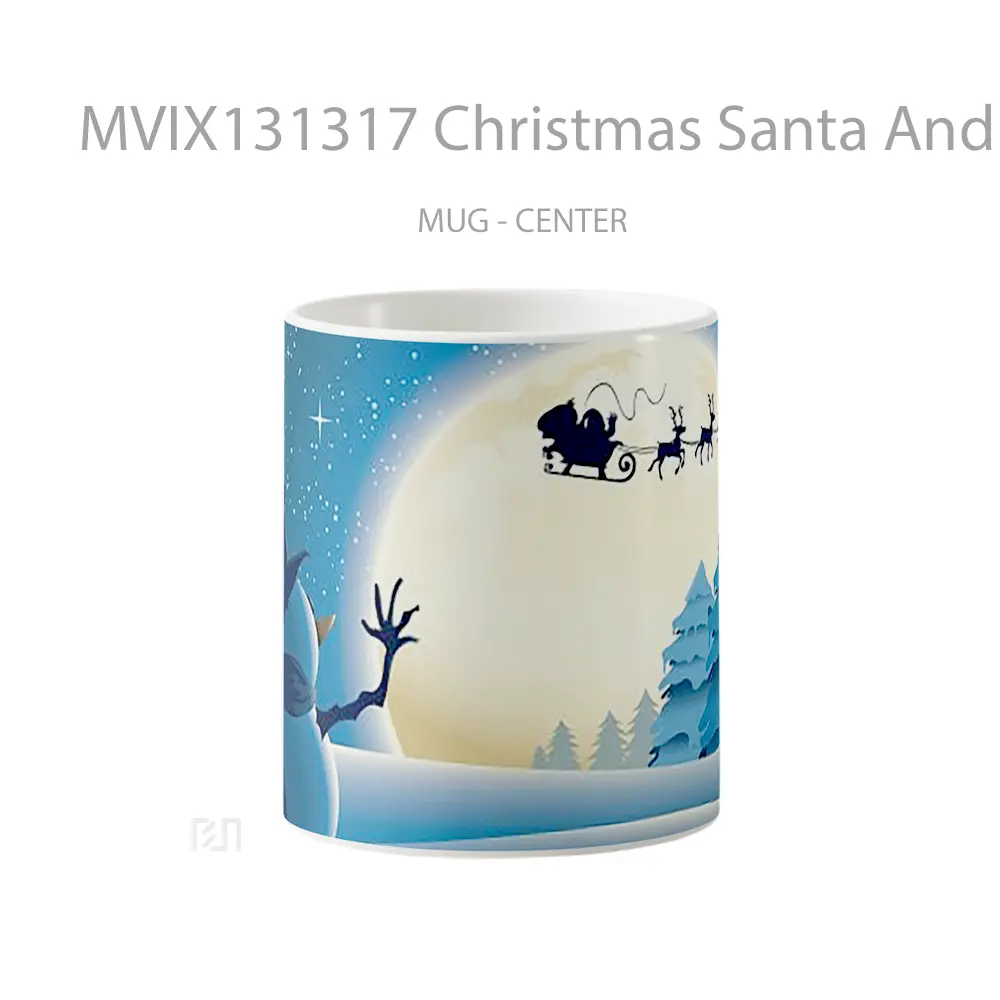 Mug Christmas Santa And Snowman Gelas Keramik Unik