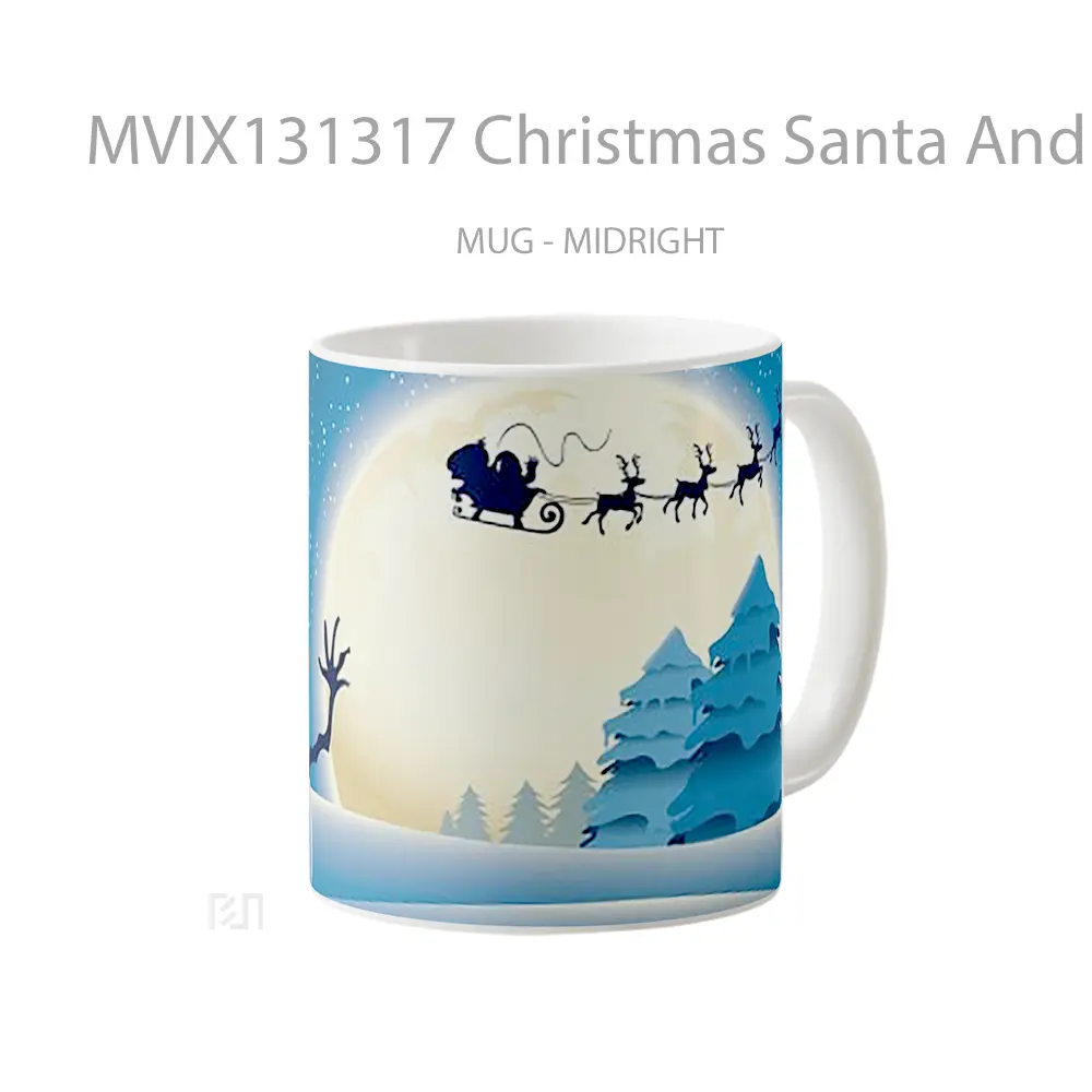 Mug Christmas Santa And Snowman Gelas Keramik Unik - All-side / Desain
