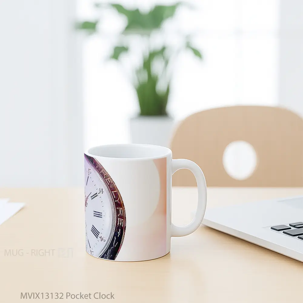 Mug Pocket Clock Gelas Keramik Unik - All-side / Desain