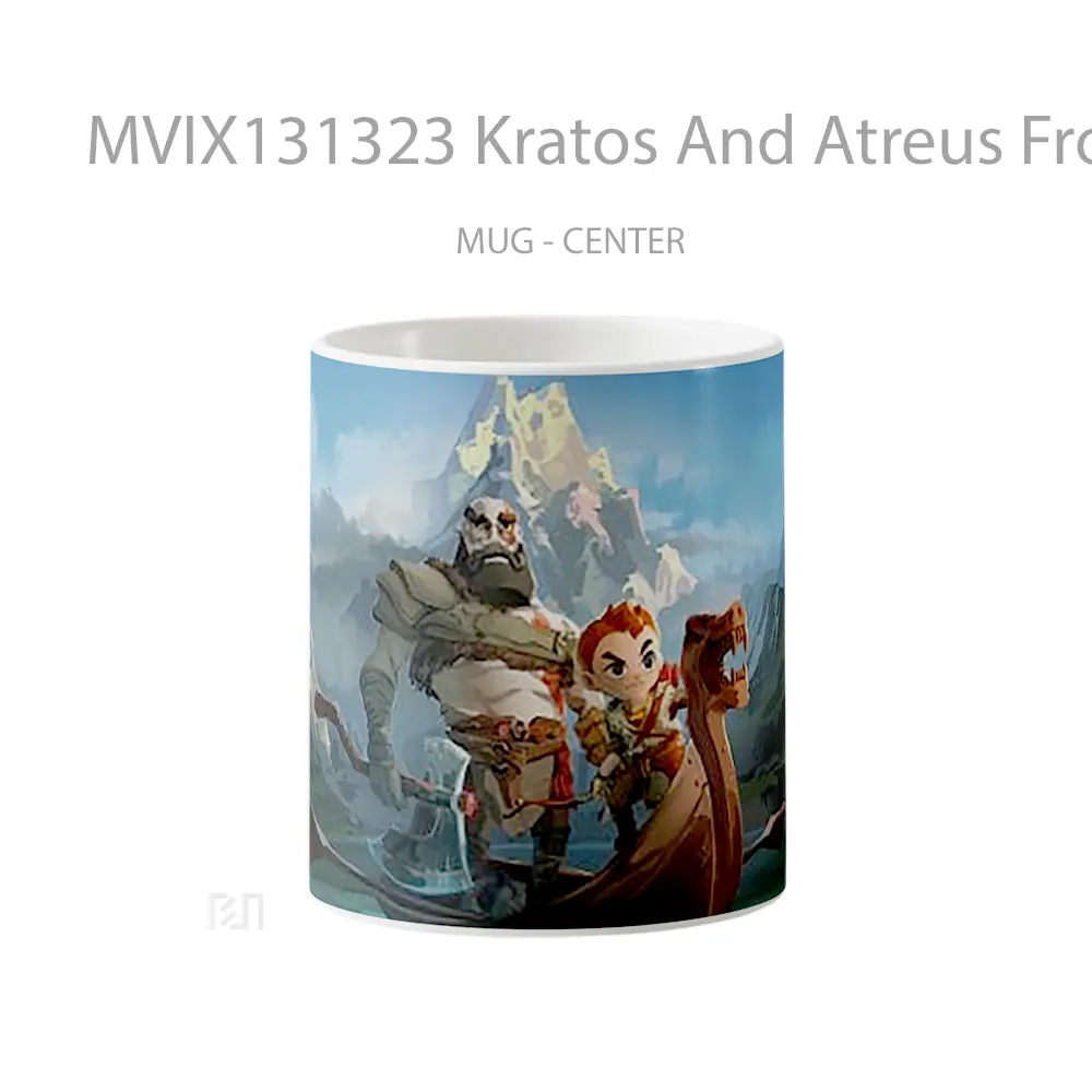 Mug Kratos And Atreus From God Of War Fanart Gelas Keramik Unik