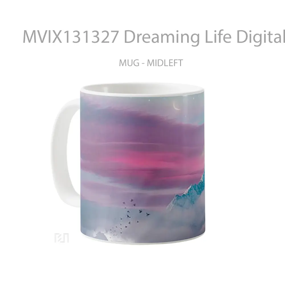 Mug Dreaming Life Digital Art Gelas Seni Modern - All-side / Desain