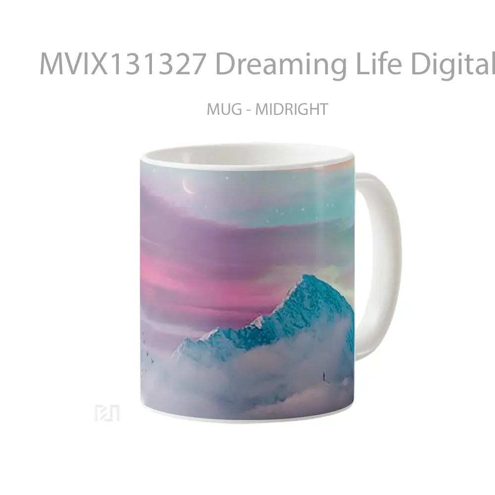 Mug Dreaming Life Digital Art Gelas Seni Modern - All-side / Desain