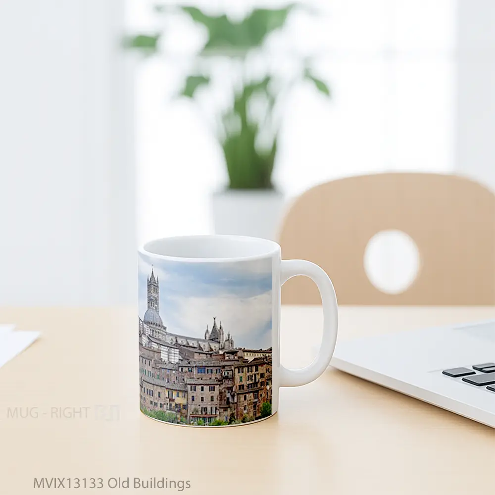 Mug Old Buildings Gelas Keramik Unik - All-side / Desain