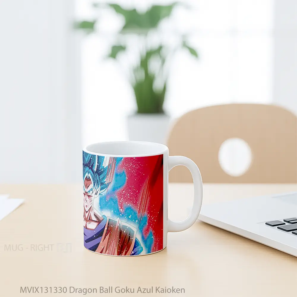 Mug Dragon Ball Goku Azul Kaioken Cangkir Anime - All-side / Desain