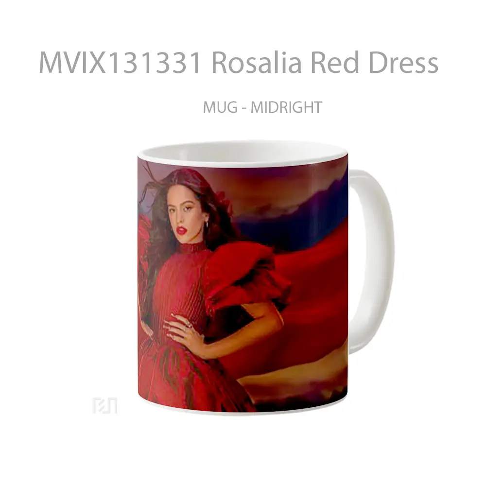 Mug Rosalia Red Dress Gelas Keramik Unik - All-side / Desain