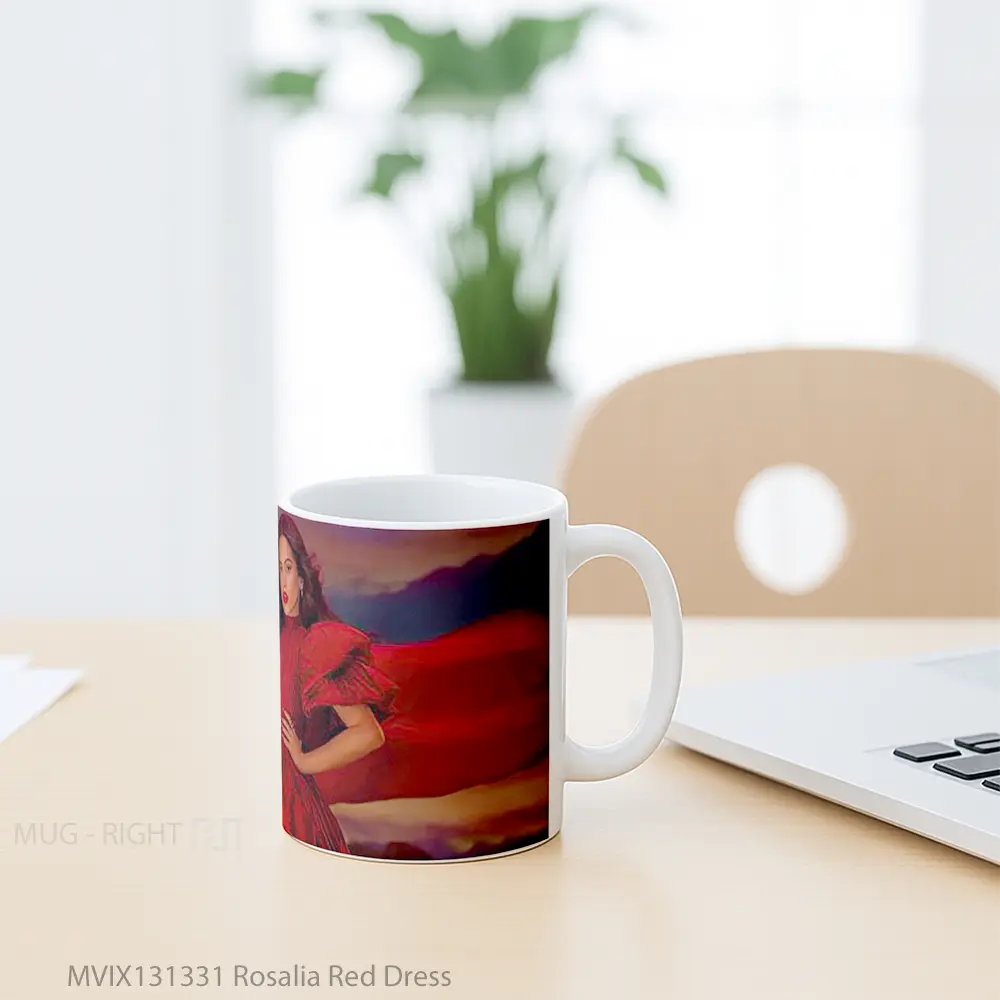 Mug Rosalia Red Dress Gelas Keramik Unik - All-side / Desain