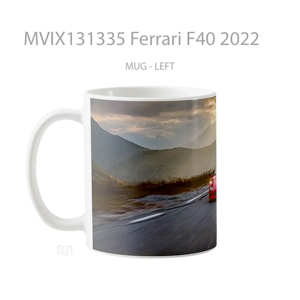 Mug Ferrari F40 2022 Cangkir Mobil - All-side / Desain