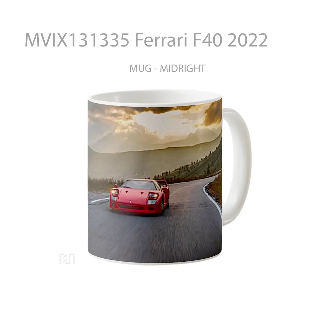 Mug Ferrari F40 2022 Cangkir Mobil - All-side / Desain