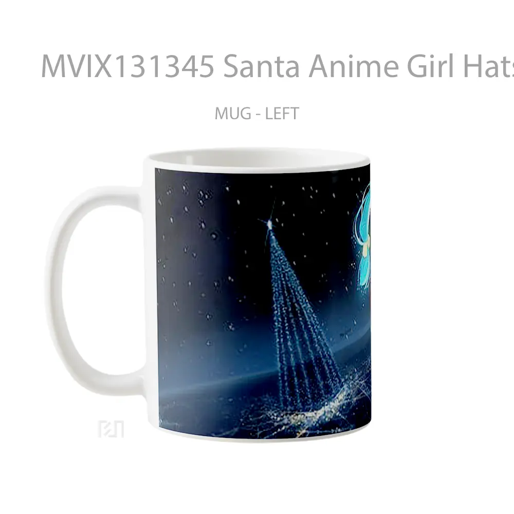 Mug Santa Anime Girl Hatsune Miku Cangkir Anime - All-side / Desain