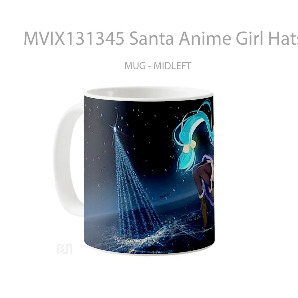 Mug Santa Anime Girl Hatsune Miku Cangkir Anime - All-side / Desain