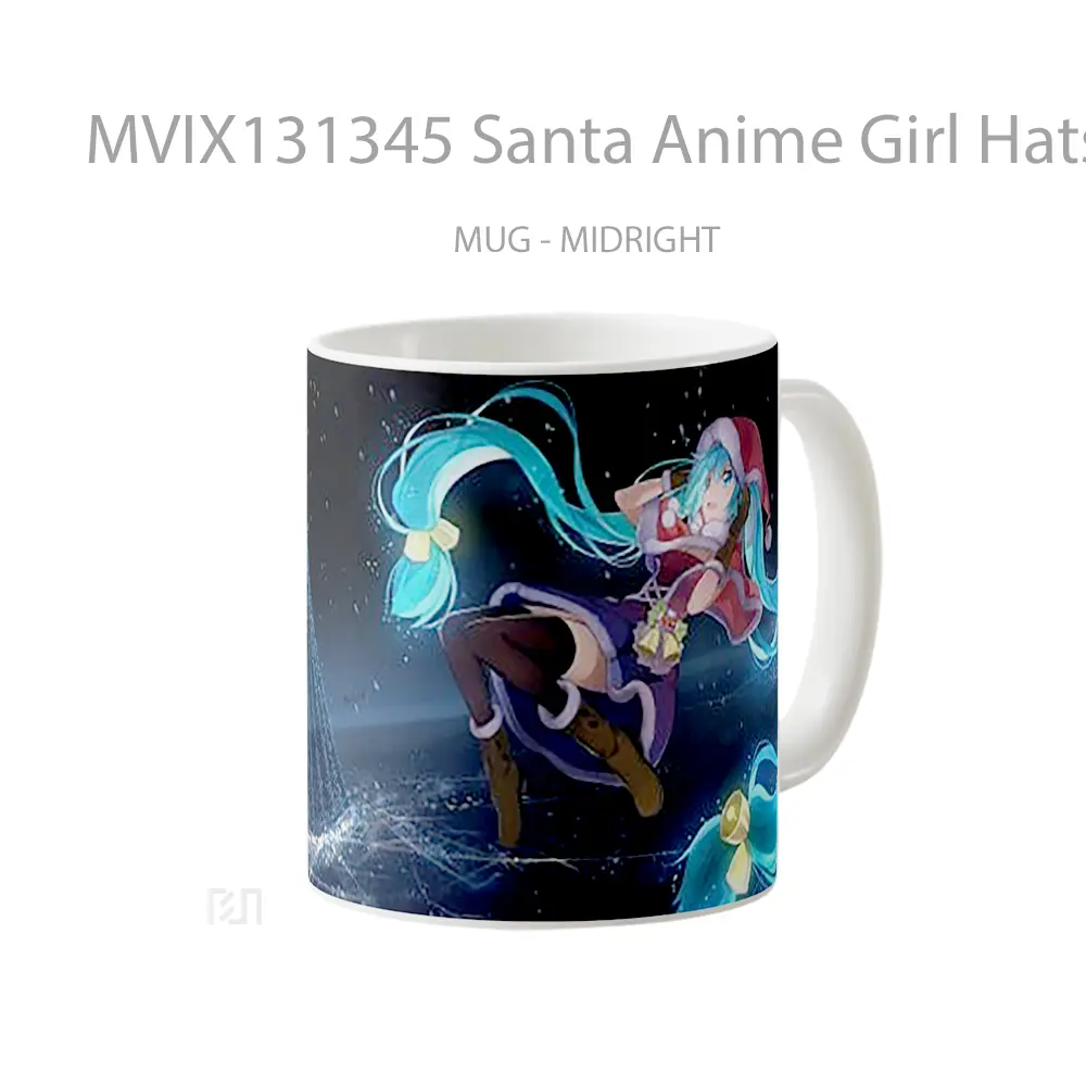 Mug Santa Anime Girl Hatsune Miku Cangkir Anime - All-side / Desain