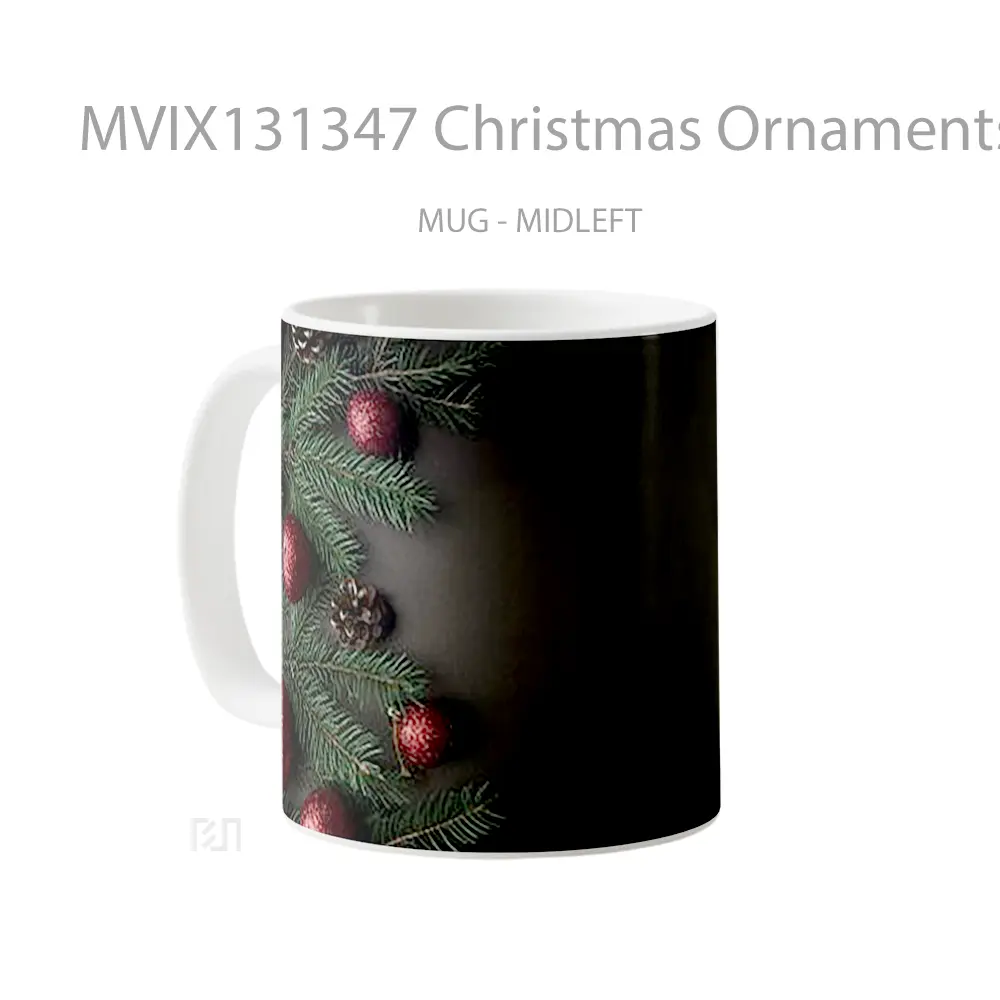 Mug Christmas Ornaments V1 Gelas Keramik Unik - All-side / Desain